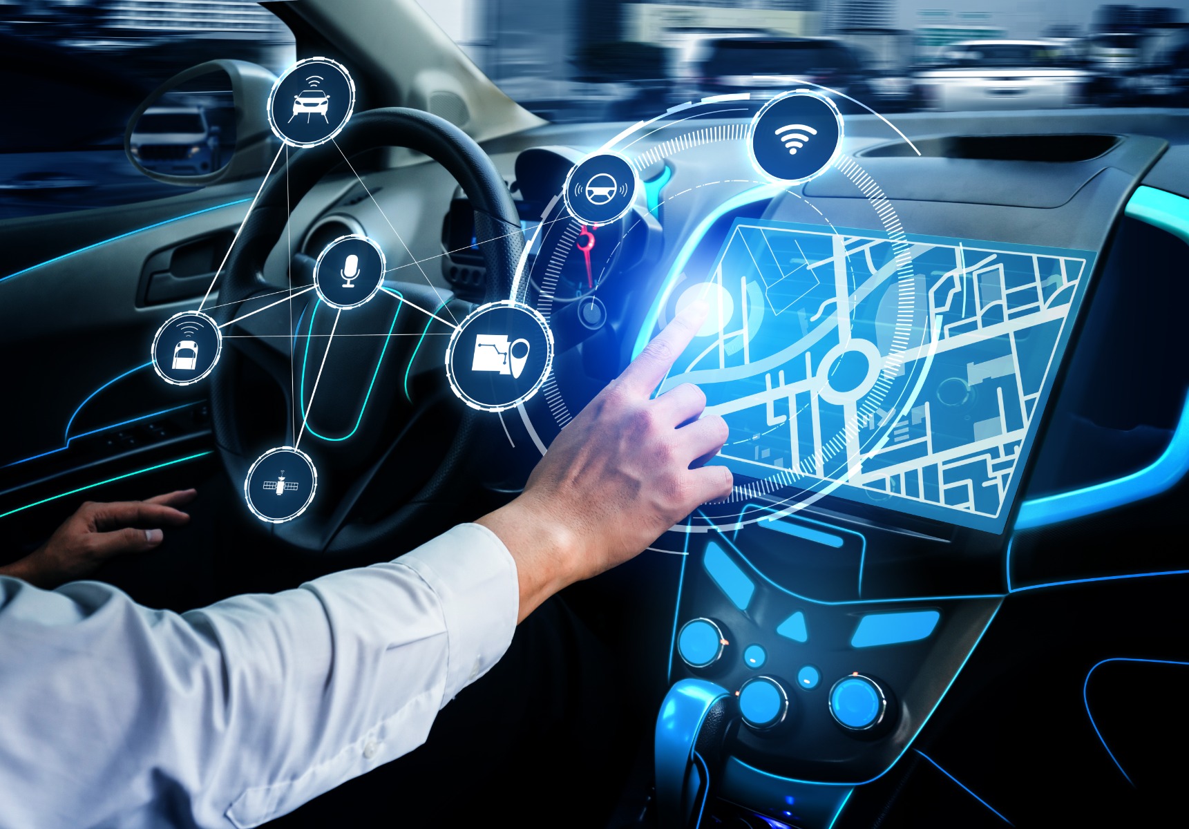 Car tech and electronics dashboard