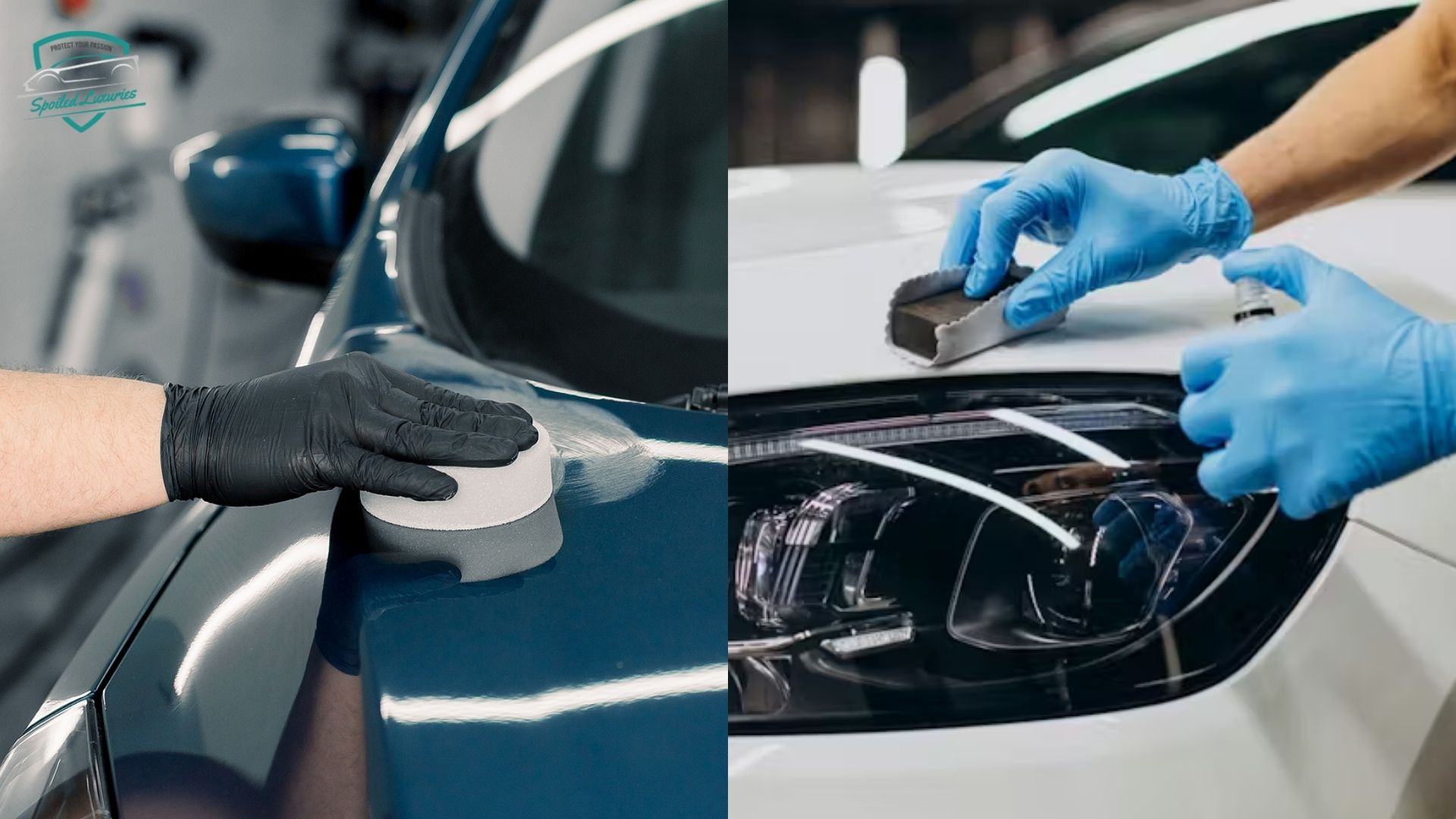 Ceramic coating application on car hood