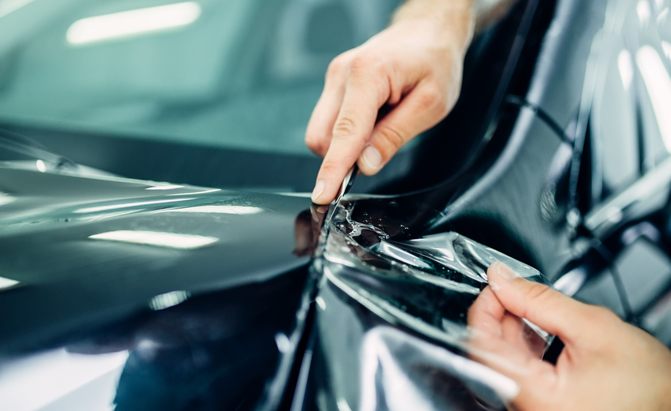 Car paint protection film installation